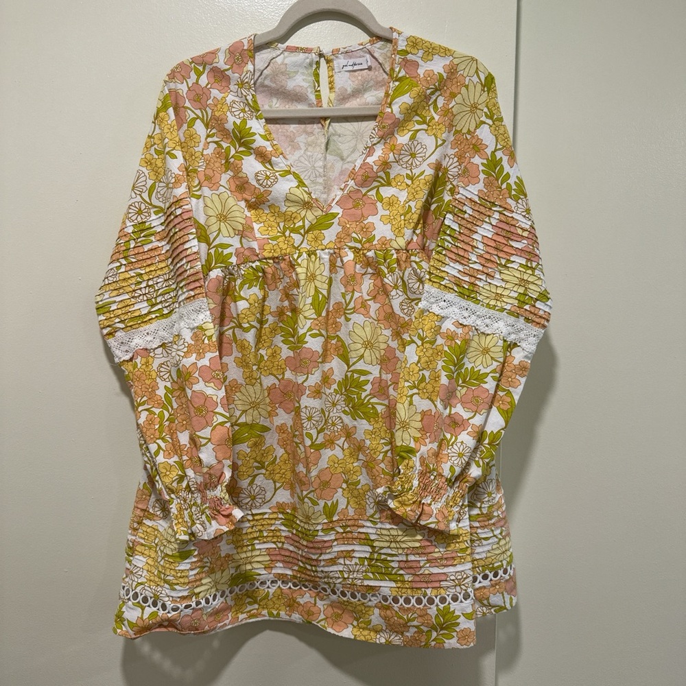 Girl & The Sun Floral Long Sleeve Mini Dress